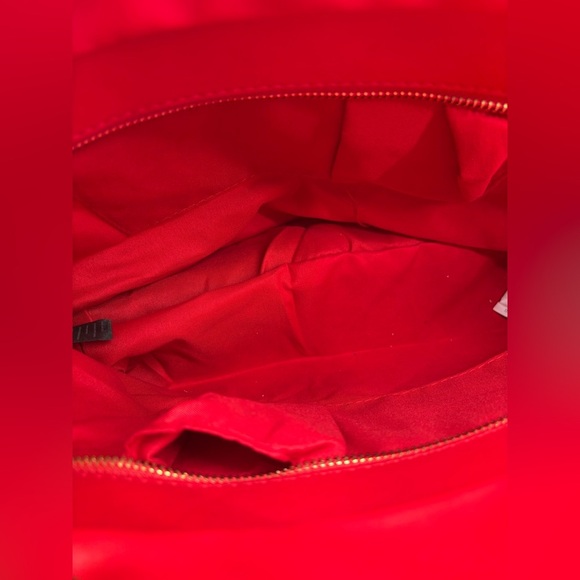 Badgley Mischka Red Vegan Leather Quilted Tote 19"x5"x17" MSRP $129 - Picture 3 of 5